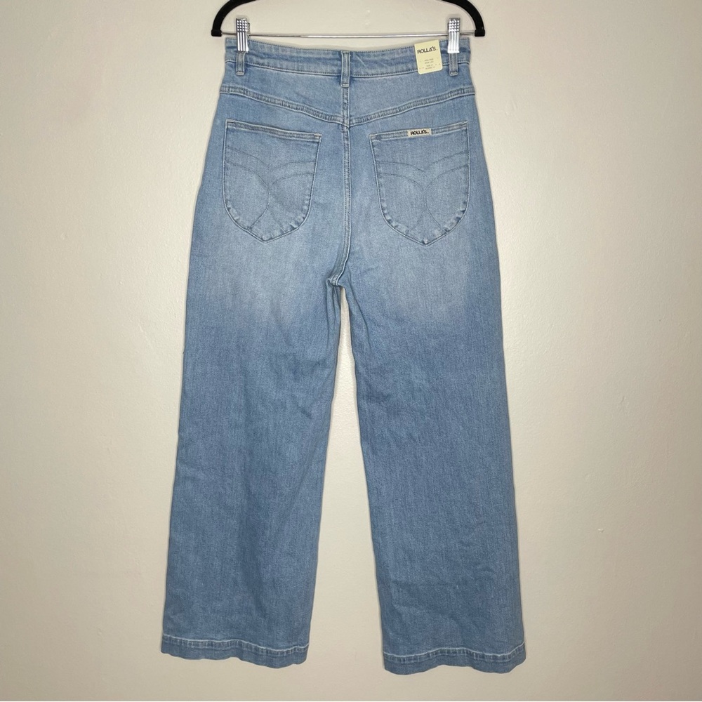 NWT ROLLA’S Sailor Jean Wide Leg High Rise Bluebird Organic Cotton Blue Size 31 - Picture 7 of 10